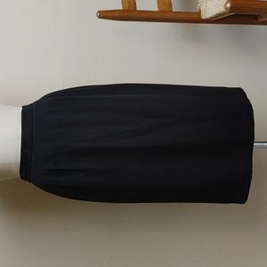 Joan Leslie Black Silk-like Long pencil skirt